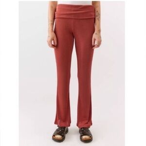 Urban Outfitters Dani Foldover Flare Leg Pants Pull-on Lounge Pants Rusty Red M